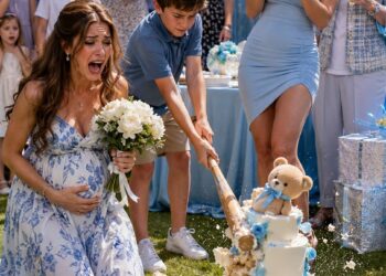 My nephew smashed my gender-reveal cake for views while my sister laughed: “Relax, it’s content!” I took his phone to delete the video and froze at what it had captured behind the gift table. I sent it to my husband. Ten seconds later, he called. “Do not let her leave.”