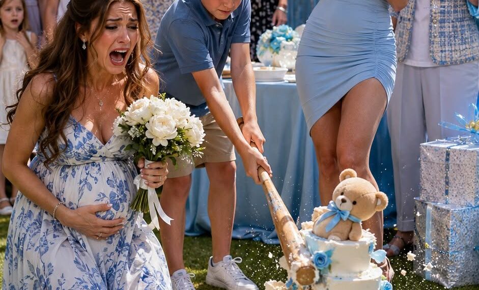 My nephew smashed my gender-reveal cake for views while my sister laughed: “Relax, it’s content!” I took his phone to delete the video and froze at what it had captured behind the gift table. I sent it to my husband. Ten seconds later, he called. “Do not let her leave.”