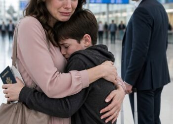 After our divorce hearing, my 12-year-old son chose to live with his father and told the judge, “Mom can’t give me a future.” I walked away without arguing, but at the airport he hugged me, slipped a black card with 6 million dollars into my pocket, and left a message that revealed he had been pretending for a dangerous reason.