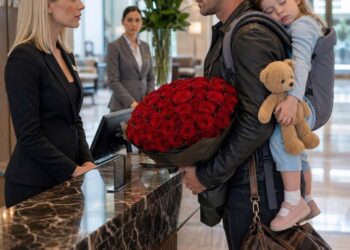 A widowed father was turned away at his own hotel with his sleeping daughter in his arms… but by the time the staff realized who he truly was, it was already too late.