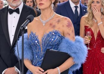 “At his company party, my husband struck my shoulder and whispered, “Go home. She belongs beside me tonight.” His mistress stood nearby in a tight red gown, pretending not to hear. I adjusted my dress and said, “No. I think I’ll stay for the announcement.”
