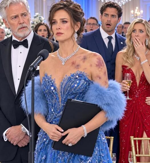 “At his company party, my husband struck my shoulder and whispered, “Go home. She belongs beside me tonight.” His mistress stood nearby in a tight red gown, pretending not to hear. I adjusted my dress and said, “No. I think I’ll stay for the announcement.”