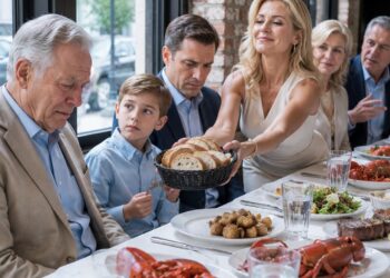 At my son’s birthday dinner in Maryland, his wife served $300 lobster to everyone but me, slid over a bread basket, and said food like that was wasted on a 72-year-old—so I smiled, said “Noted,” and went home to open the bank envelope they never expected me to see