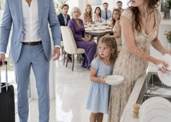 “I came home two days early from my trip and found 20 of my mother’s guests eating in my house while my wife and my 5-year-old daughter washed dishes with burned hands. ‘If you don’t finish, you don’t eat,’ I heard. I didn’t yell. I took out my phone, called 911… and then my daughter mentioned a locked drawer.”