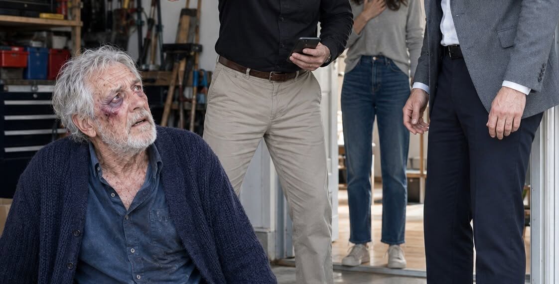 My Son-in-Law Took My 28,000-Dollar Pension and Forced Me to Sleep in the Garage of My Own Home. “I’m in Charge Here,” He Told Me While My Daughter Stayed Silent. I Endured It Without Arguing Until My Son Unexpectedly Arrived, Saw My B:ruis:es, Took Off His Watch, and Let My Son-in-Law Say Something He Never Should Have Said in Front of His Phone.