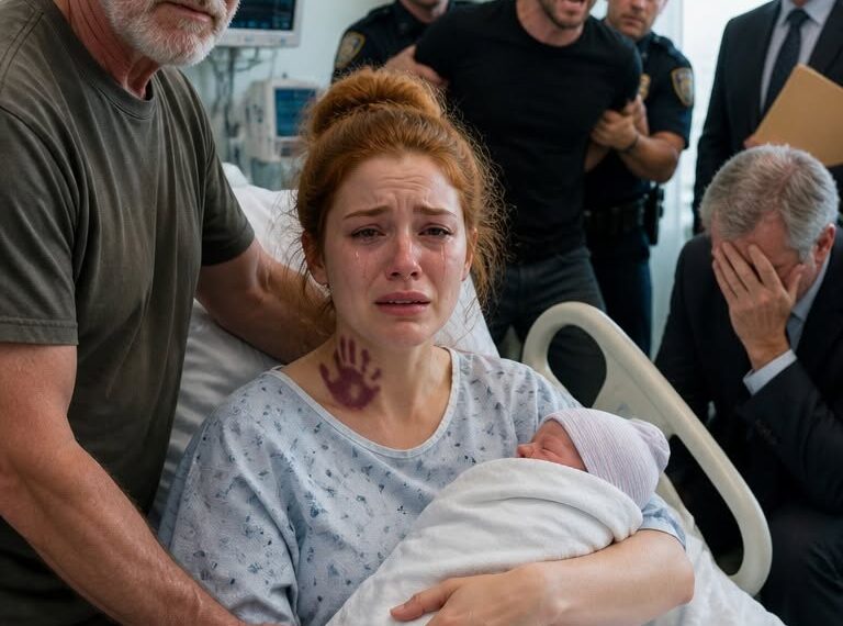 I was cradling my newborn daughter when my dad stepped into the hospital room and noticed the dark bruised fingerprints circling my neck. Across the room, my husband leaned back comfortably in his chair and smirked. “Just reminding her who’s in charge of this family now.”