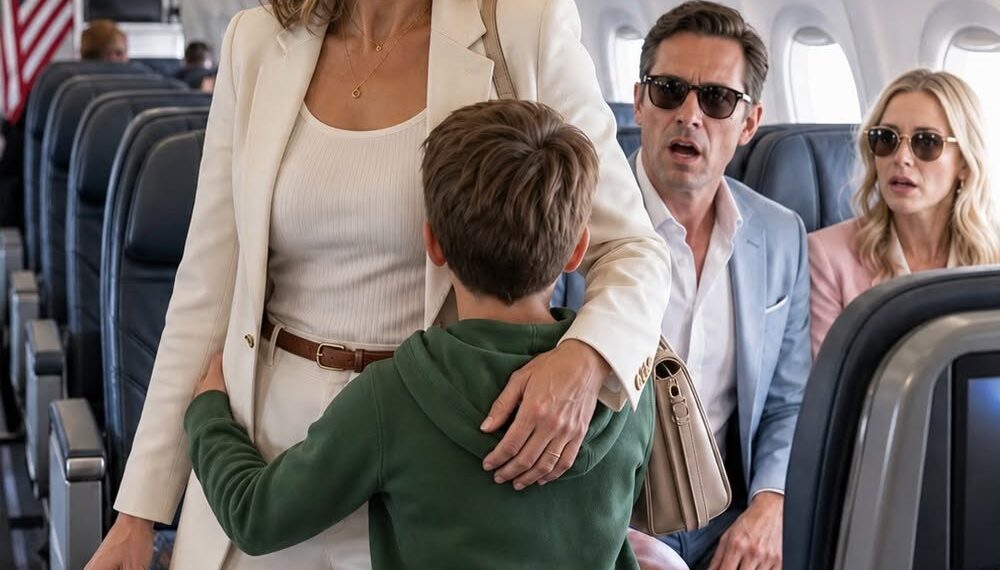 My 10-Year-Old Son Came Back From the Airplane Restroom and Whispered, “Mom… Dad Is Sitting Near the Front.”