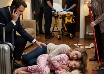 I came home from a three-day business trip and found my wife and six-year-old daughter barely breathing on the kitchen floor. My mother stood over them with a mop and said, “Your wife is just lazy.”