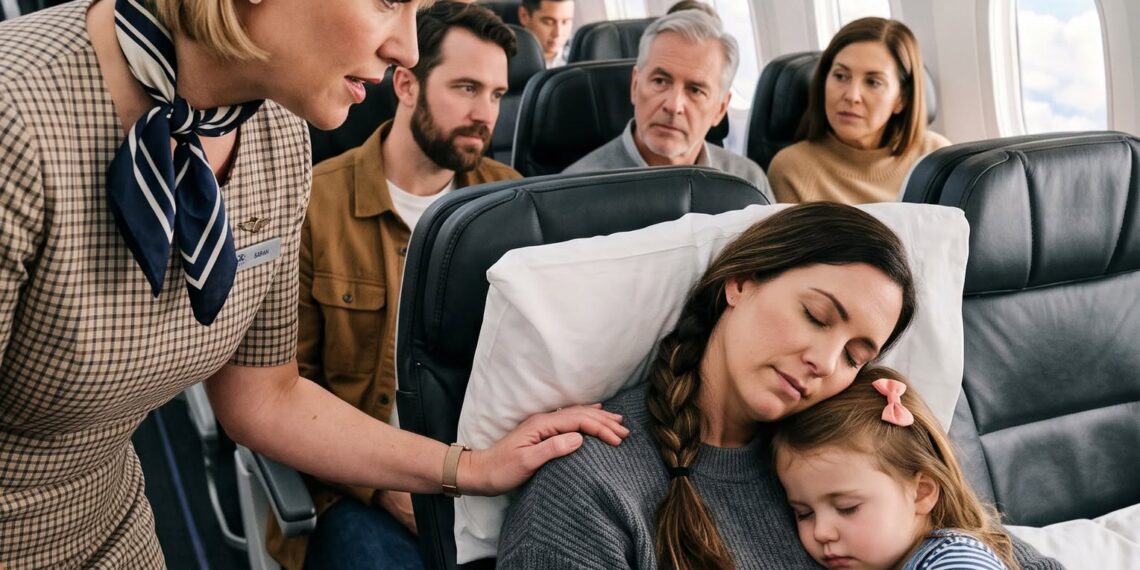 A single mother was sleeping peacefully in seat 8A when the captain’s voice suddenly came over the intercom: “Is there a fighter pilot on board?”