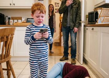 My husband br0ke my ri:bs and left me stru:ggl:ing to breathe on the kitchen floor while our five-year-old son watched. Instead of cr:yi:ng, my little boy picked up my phone and called the one person my husband never wanted involved. “Grandpa, come now. Mama can’t bre@the.” Minutes later, my husband returned and saw the phone in our son’s hands. “Who did you call?” he demanded. Then my father’s voice came through the speaker: “Me.”