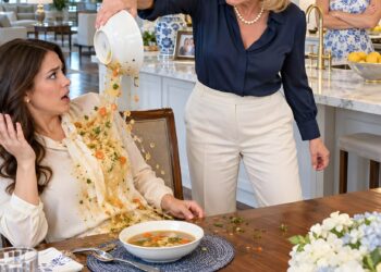 My mother hurled a bowl of scalding soup into my face because I refused to hand my belongings over to her stepdaughter. “Give her everything she wants—or get out!” she screamed. I didn’t argue. I didn’t cry. I simply packed one suitcase and walked away. Days later, when they returned home, every room was empty—and a man in a dark suit was waiting inside.